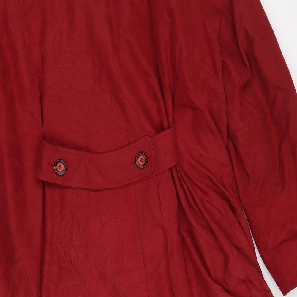 Laura Lebek Womens Red Pea Coat Coat Size 14