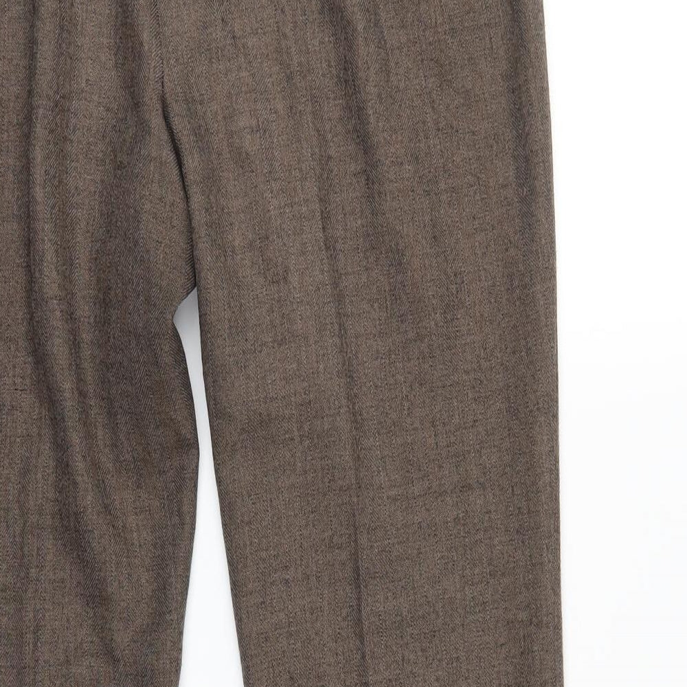 Marks and Spencer Womens Brown Trousers Size 14 L28 in