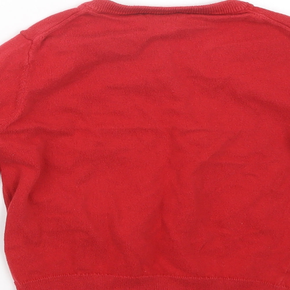 Gap Boys Red Knit Pullover Jumper Size 4 Years