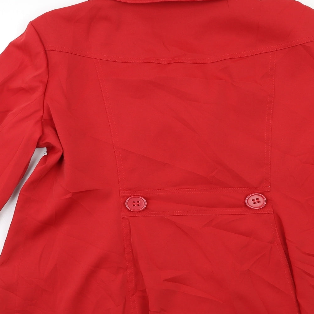 George Womens Red Overcoat Coat Size 16
