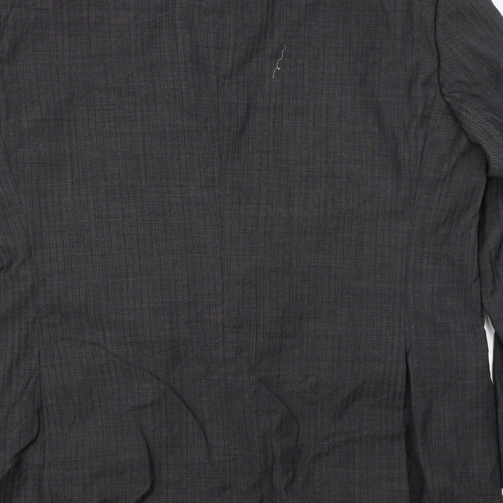 M&S Mens Black Striped Jacket Suit Size 42