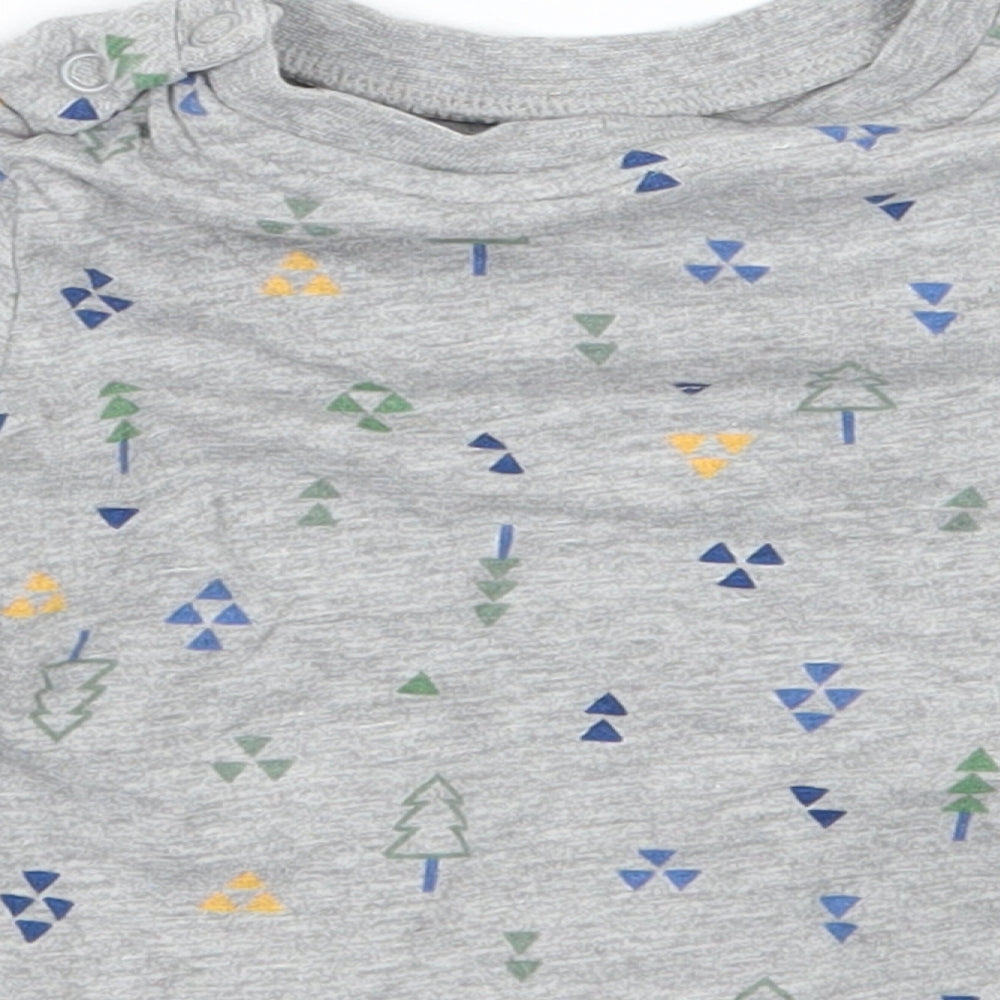 TU Boys Grey Geometric Basic T-Shirt Size 3-6 Months