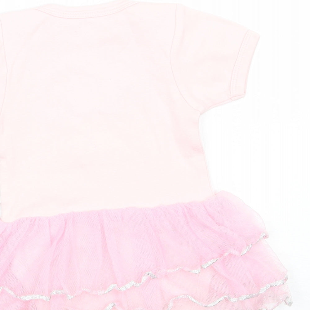 Beauty And The Bib Girls Pink Babygrow One-Piece Size 6-9 Months