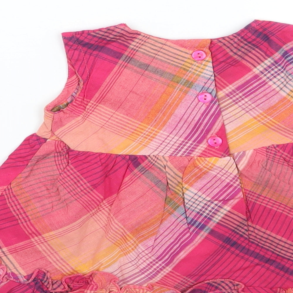 Baby time Girls Pink Check A-Line Size 6-9 Months