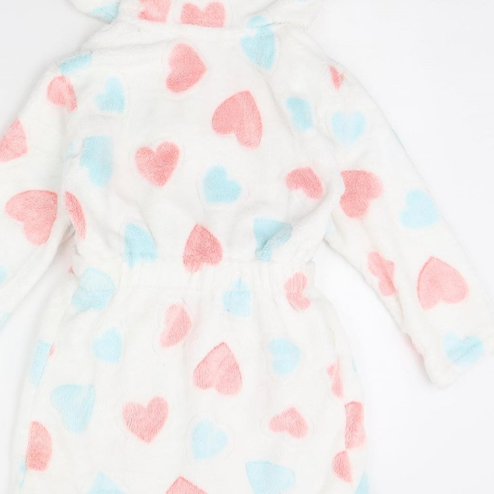 Preworn Girls White Polka Dot Cami Gown Size 6 Years