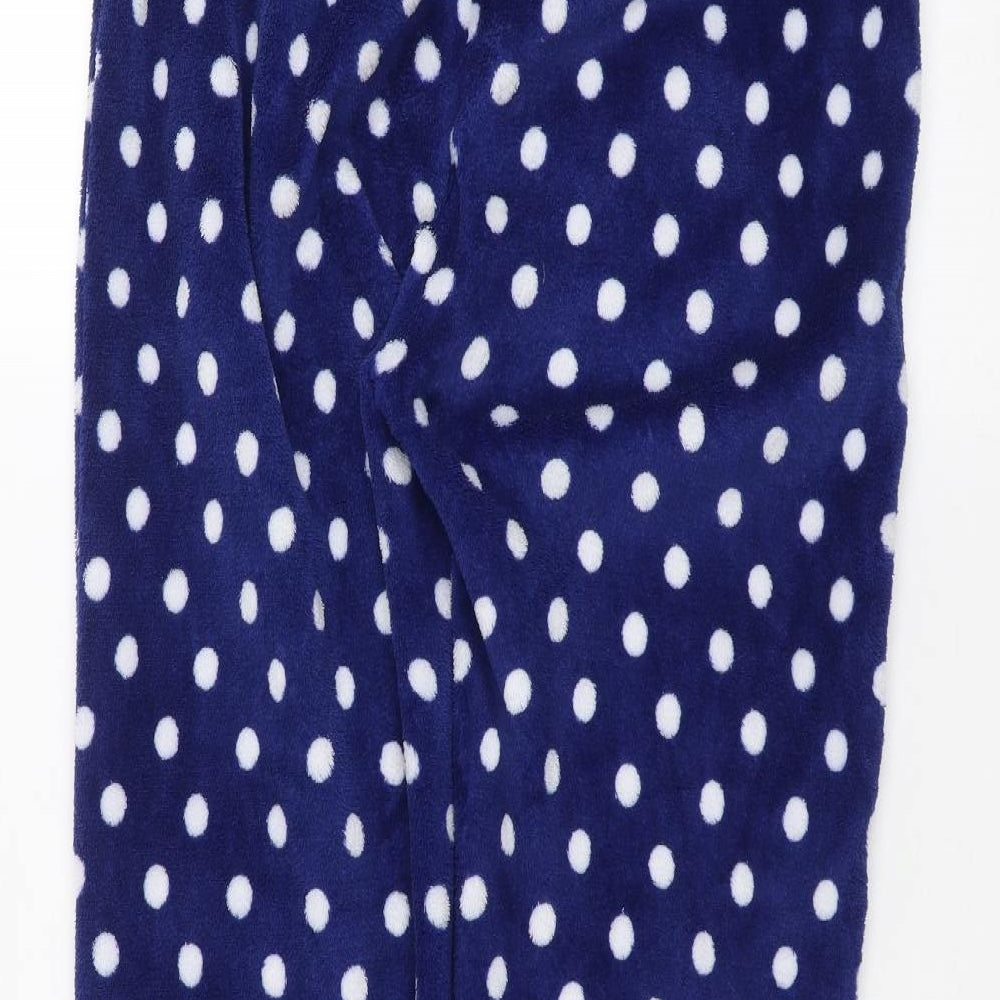 Preworn Womens Blue Polka Dot Trousers Size 12 L26 in