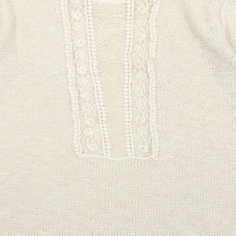 Poof Womens Beige Pullover Jumper Size S