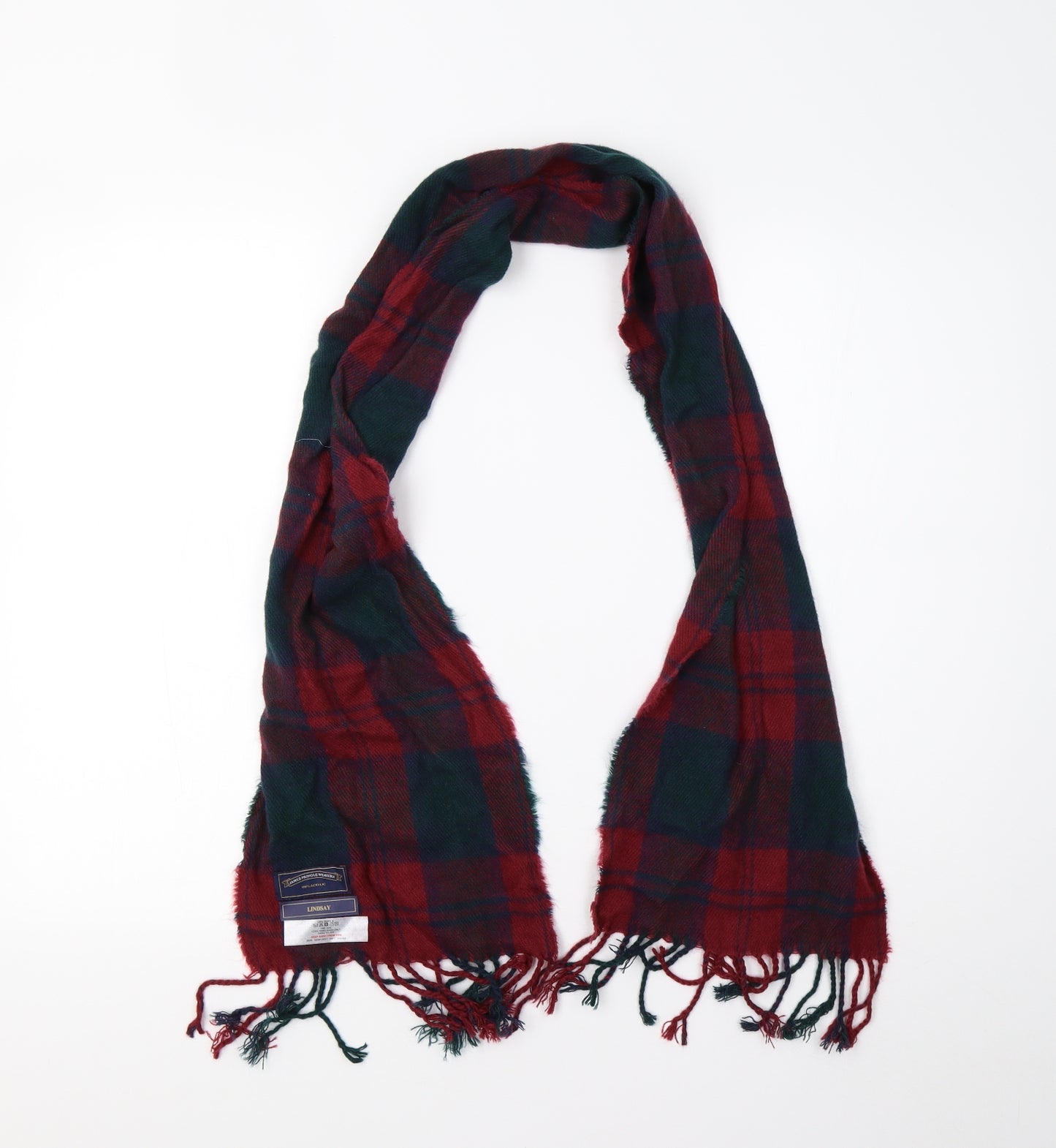 James Pringle Weavers Unisex Red Check Scarf