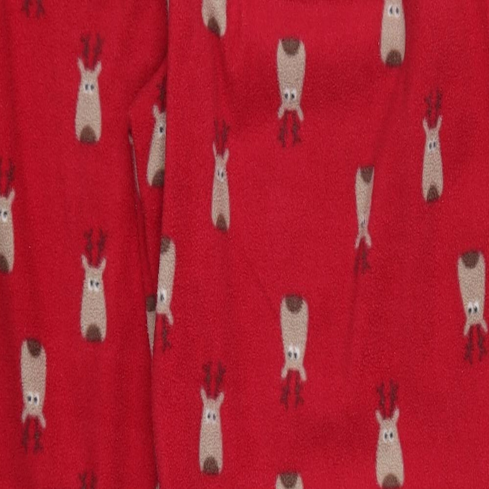 Preworn Womens Red Geometric Trousers Size 14 L27 in - Rudolph Loungewear