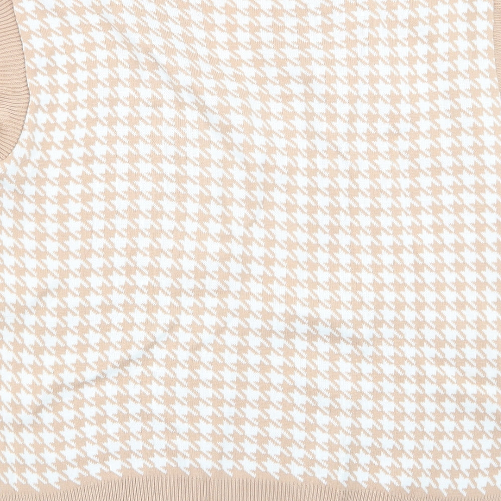 PLT Womens Multicoloured Houndstooth Pullover Jumper Size S