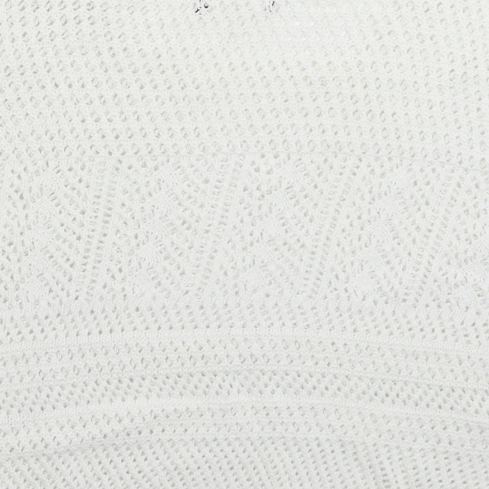 Atmosp Womens White Knit Pullover Jumper Size 20