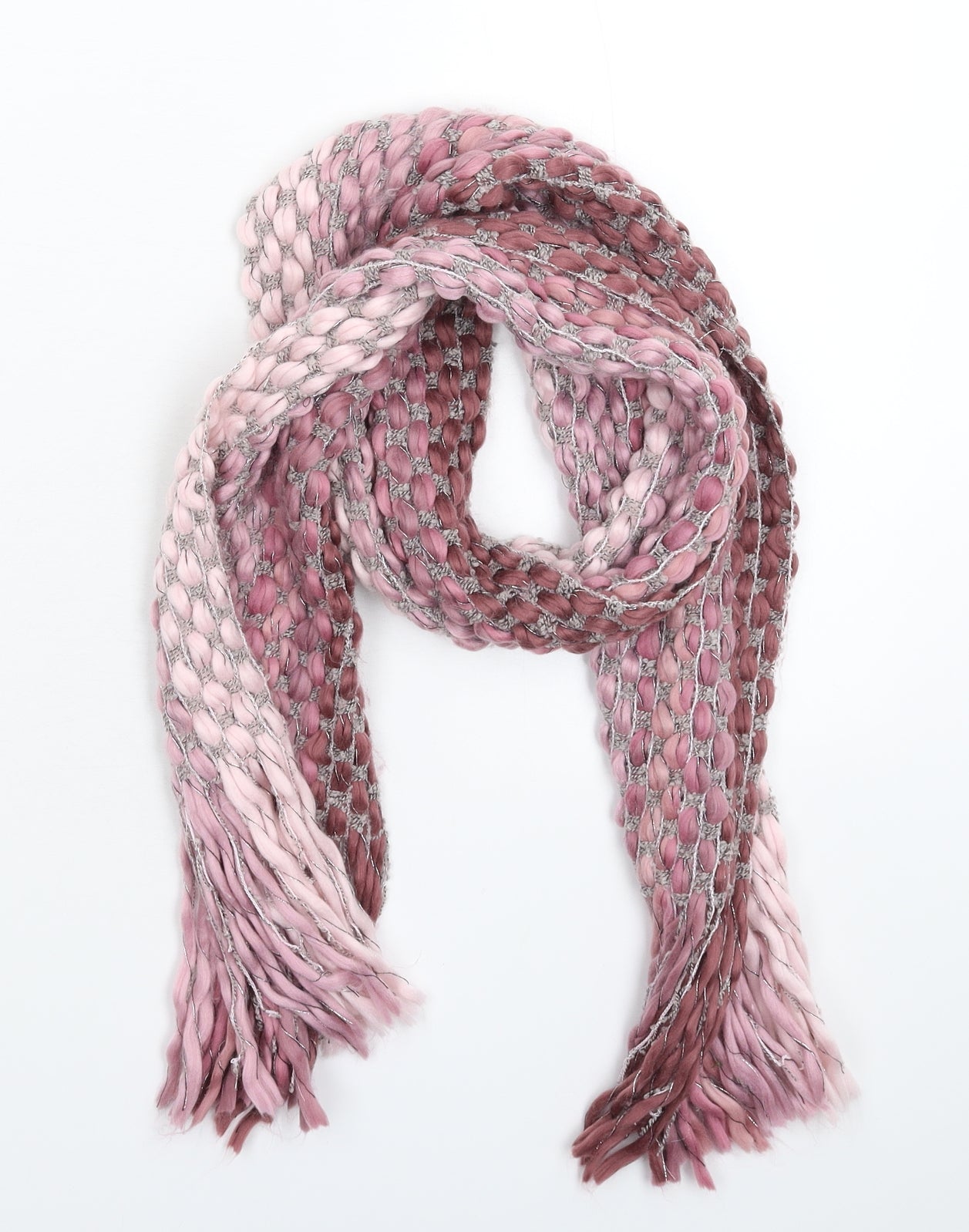 Preworn Womens Pink Knit Scarf