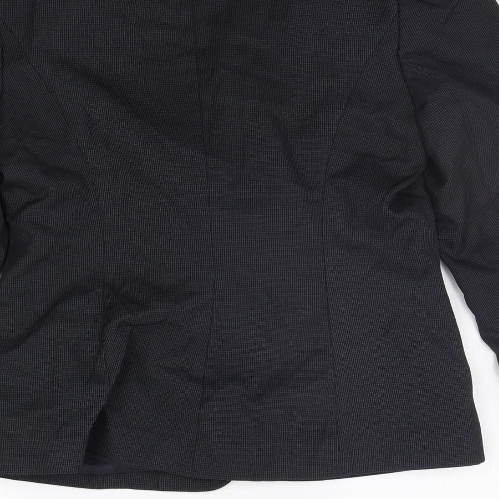 Papaya Womens Black Geometric Jacket Blazer Size 12