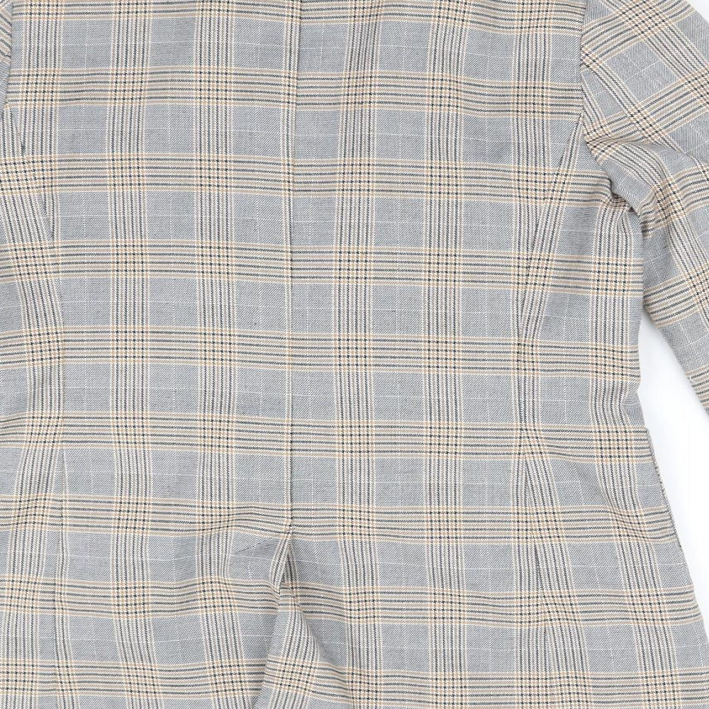 NEXT Womens Beige Plaid Jacket Coat Size 14