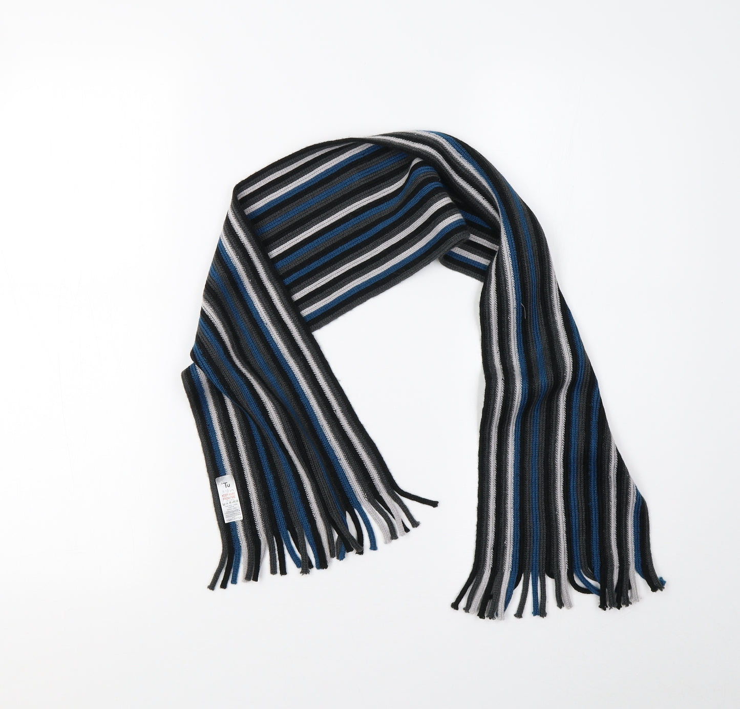 TU Boys Blue Striped Scarf One Size
