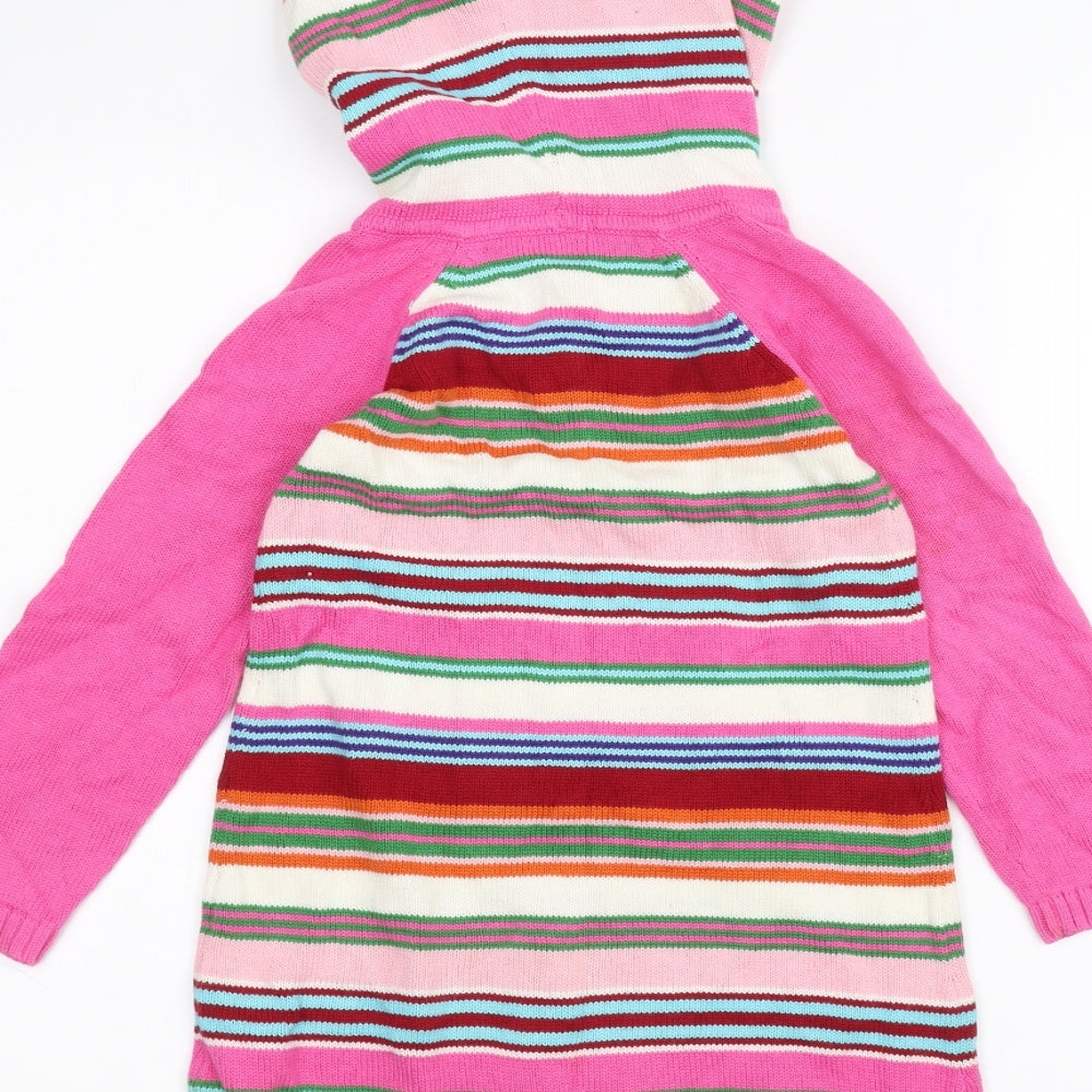 Gap Girls Pink Striped Pullover Hoodie Size 5 Years