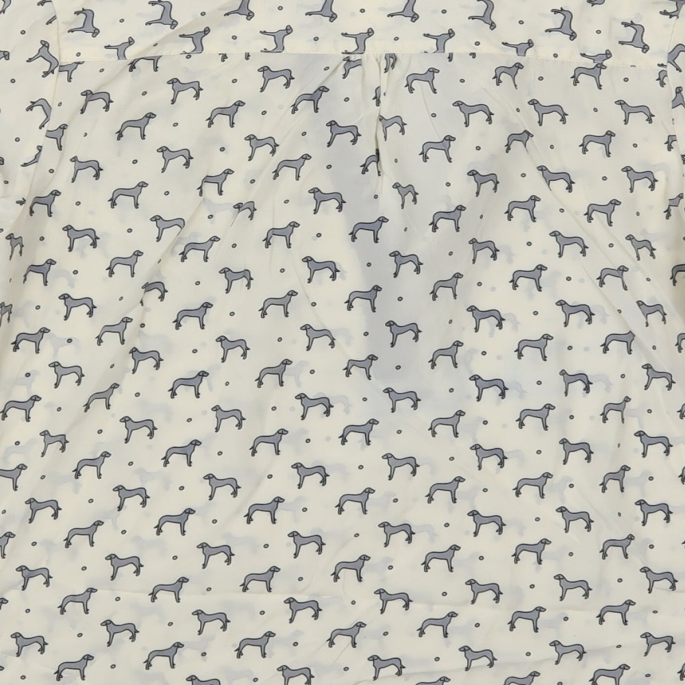 Lamore La Womens Beige Basic Blouse Size L - Dig Print