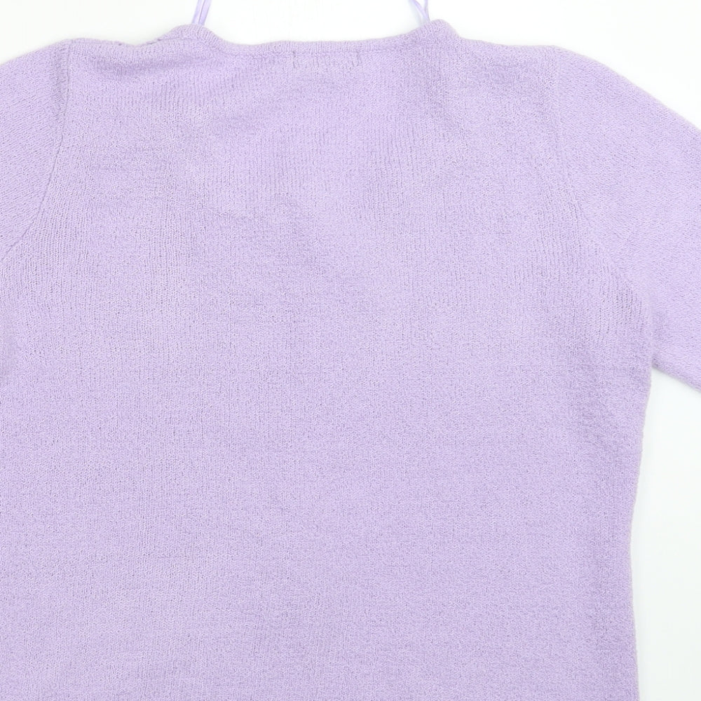BM Womens Purple Knit Pullover Jumper Size S