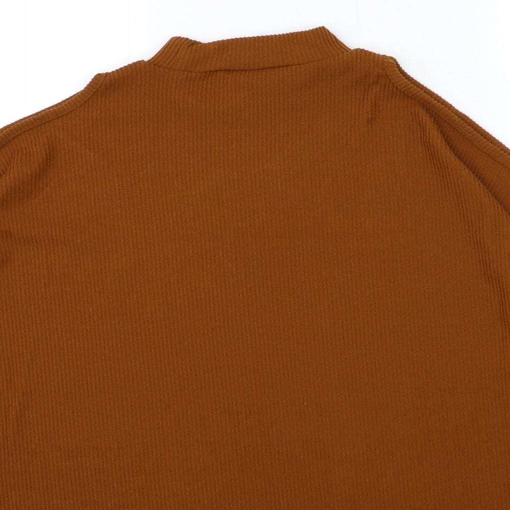 PEP&CO Womens Brown Knit Pullover Jumper Size 12 - open arm