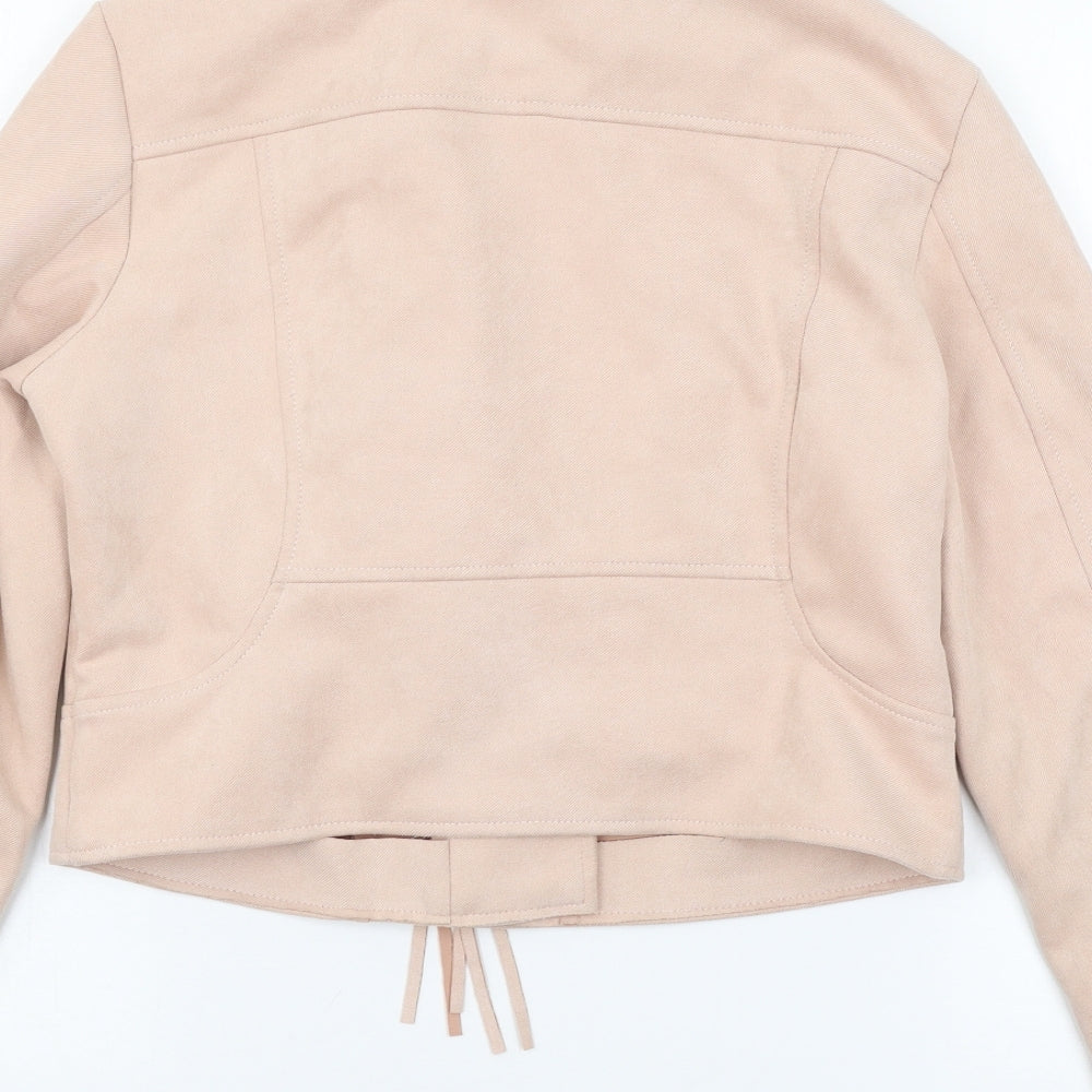 Preworn Girls Pink Jacket Coat Size XL - fringe detail
