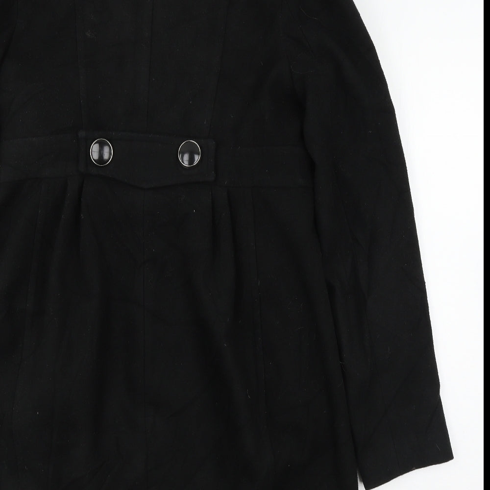 River Island Womens Black Overcoat Coat Size 12