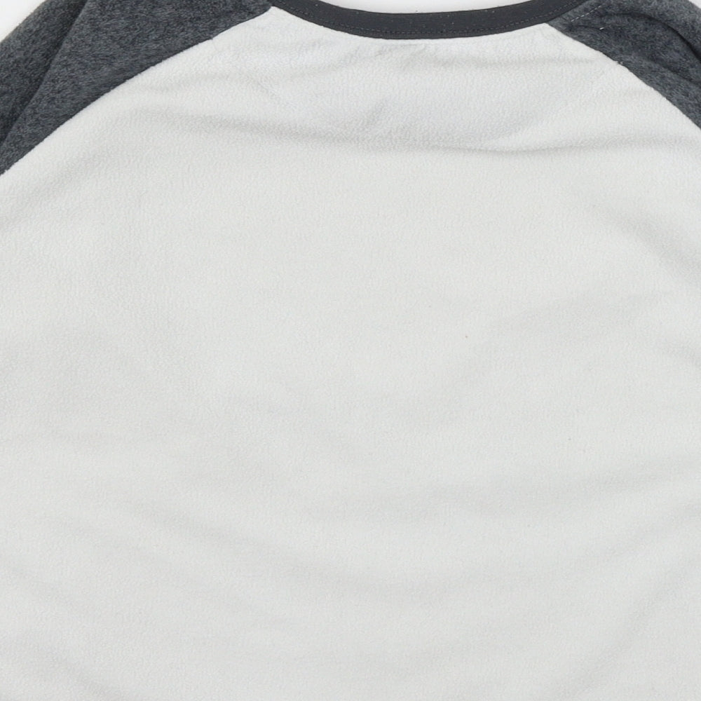 Primark Boys White Geometric Fleece Pyjama Top Size 7-8 Years - In the zone