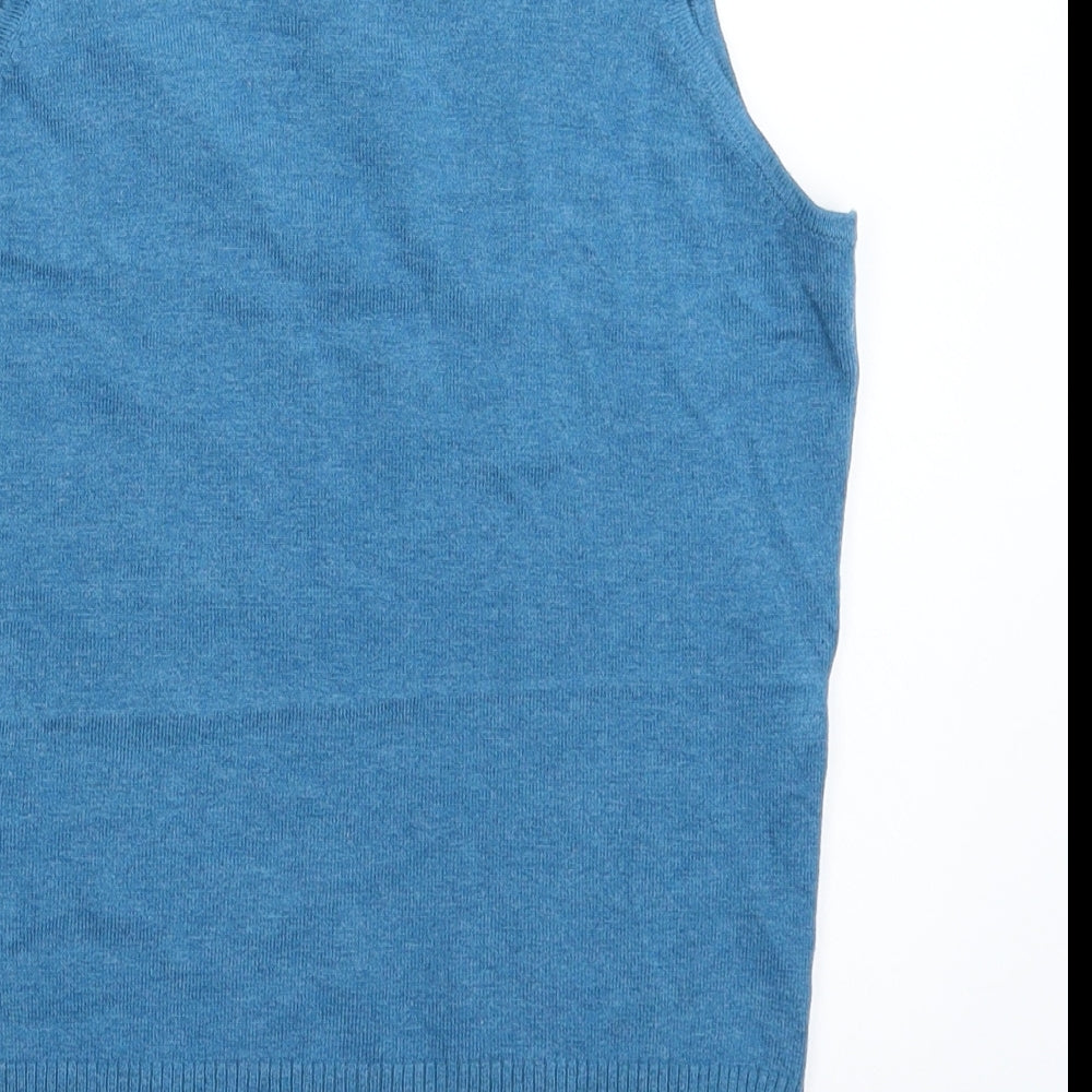 Atmosp Womens Blue Knit Basic Tank Size 8