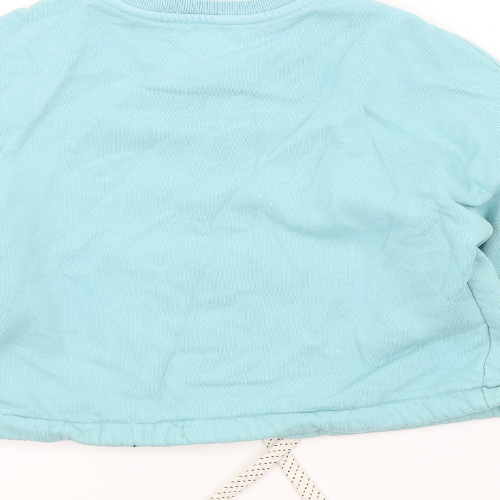 M&S Girls Blue Colourblock Pullover Sweatshirt Size 9-10 Years