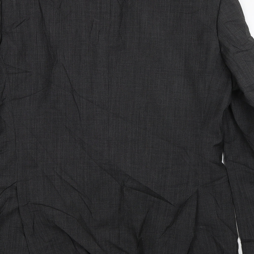 M&S Mens Grey Check Jacket Suit Size 40