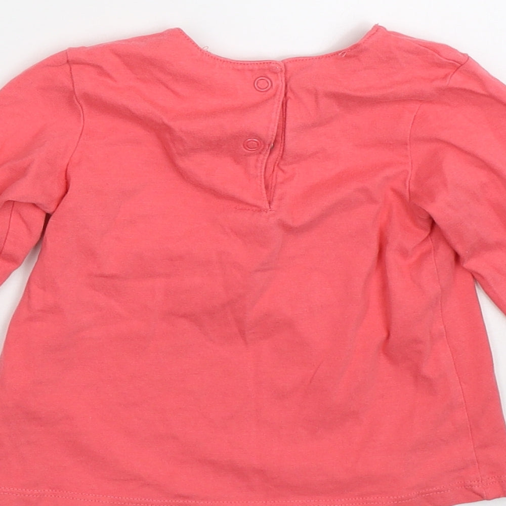 M&S Girls Pink Basic T-Shirt Size 6-9 Months