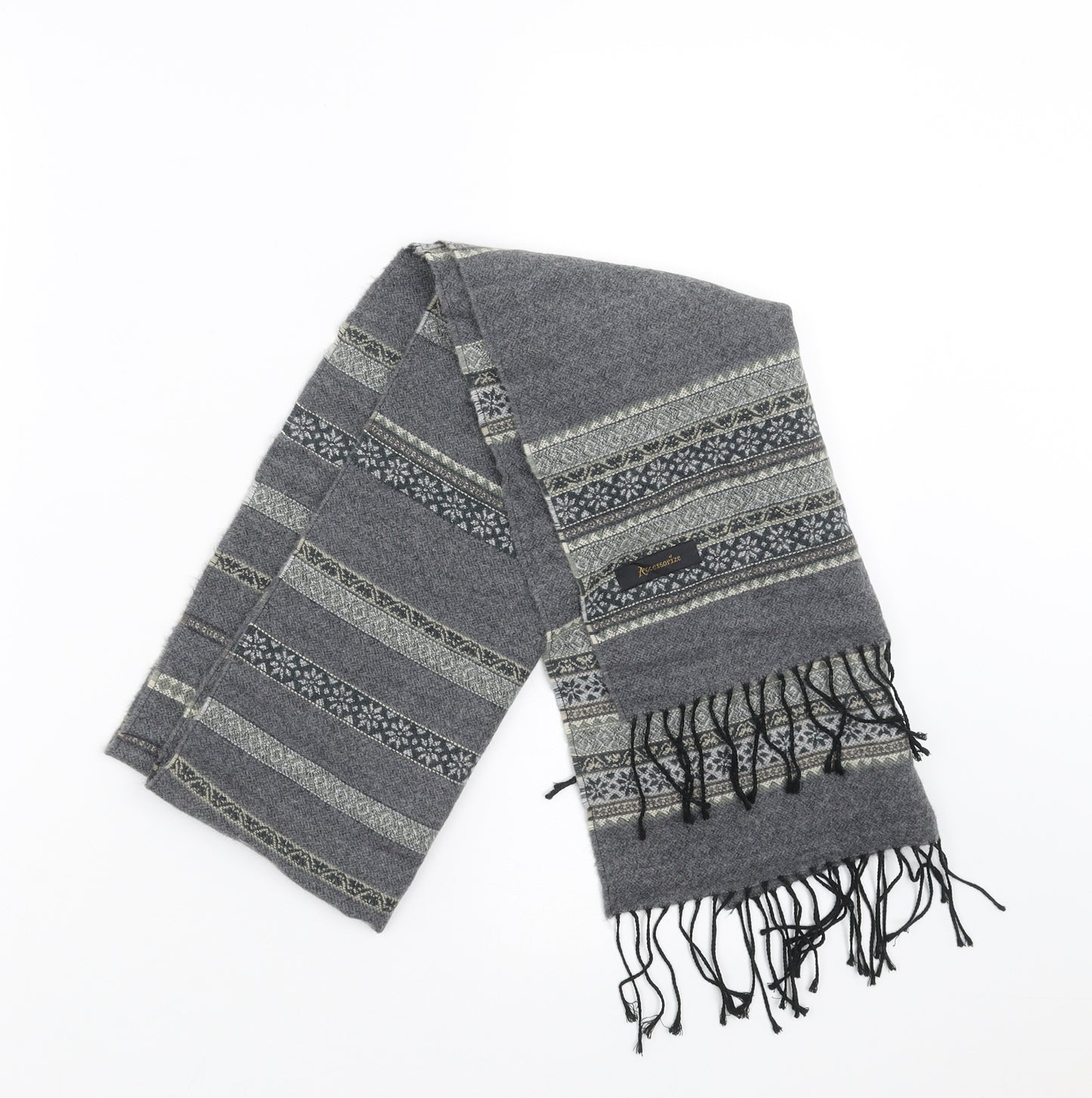 Accessorize Womens Grey Geometric Scarf