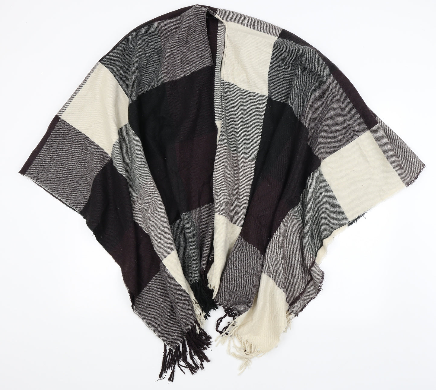 Preworn Womens Grey Check Shawl/Wrap