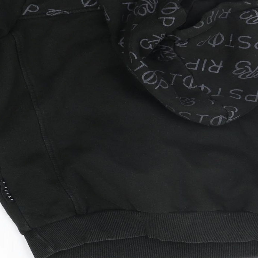 Ribstop Boys Black Pullover Hoodie Size L