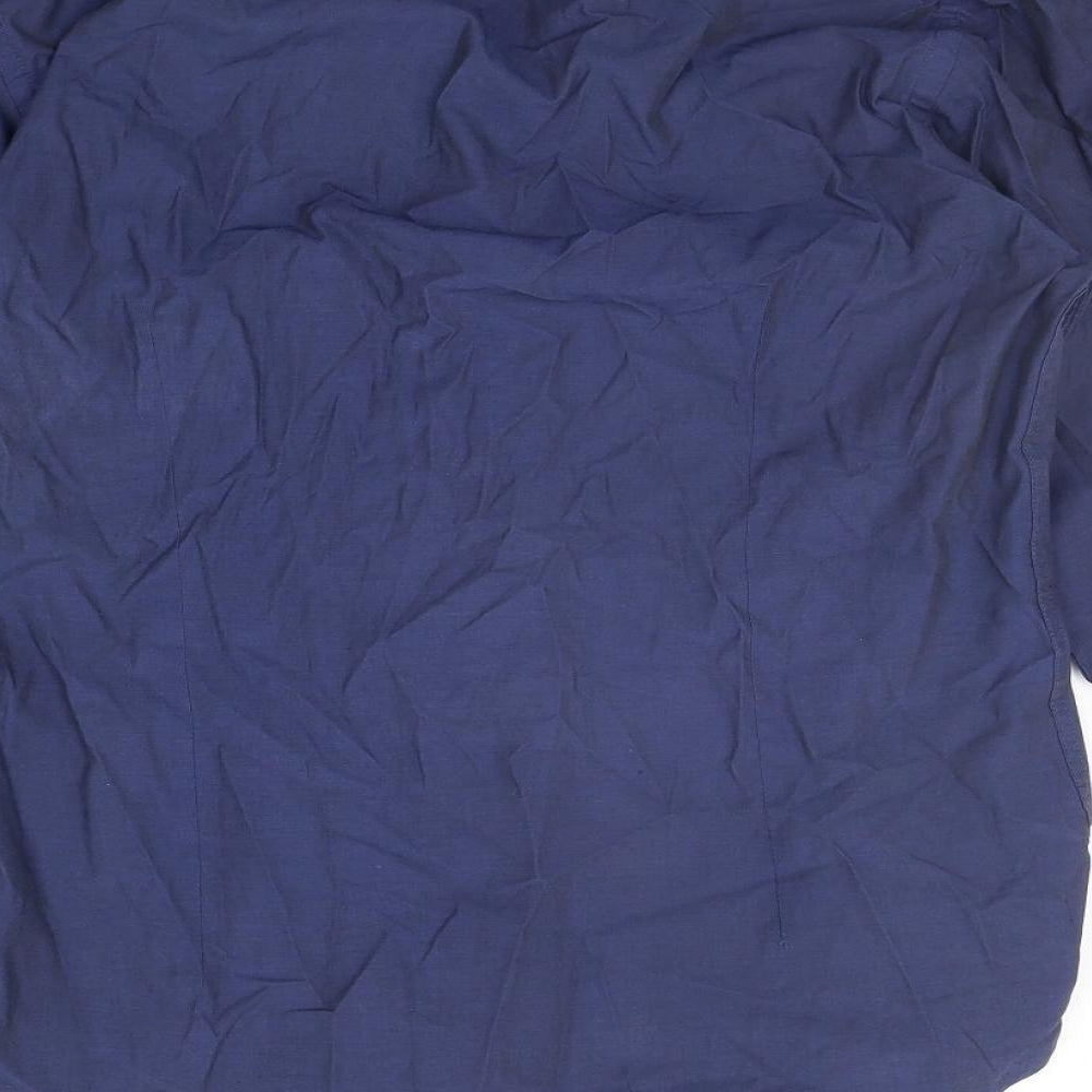 Moss London Mens Blue Button-Up Size 16