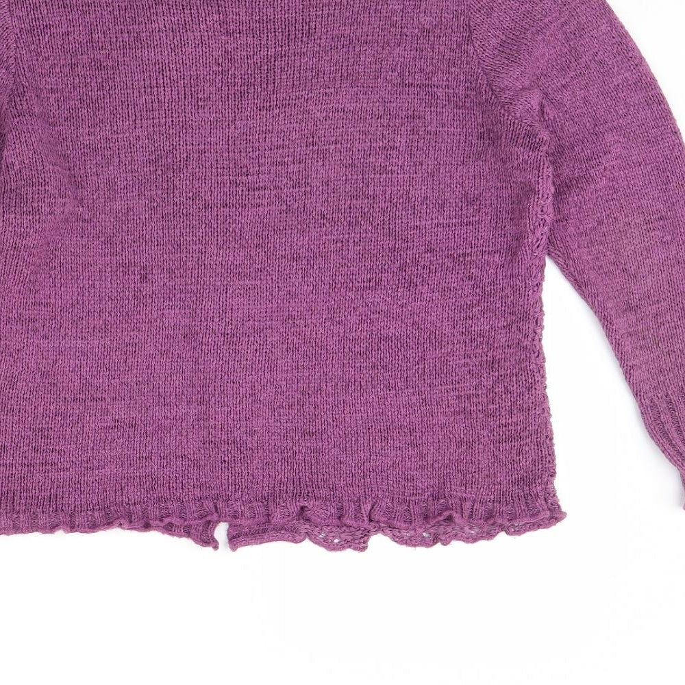 Donatella Maurizio Womens Purple Cardigan Jumper Size L