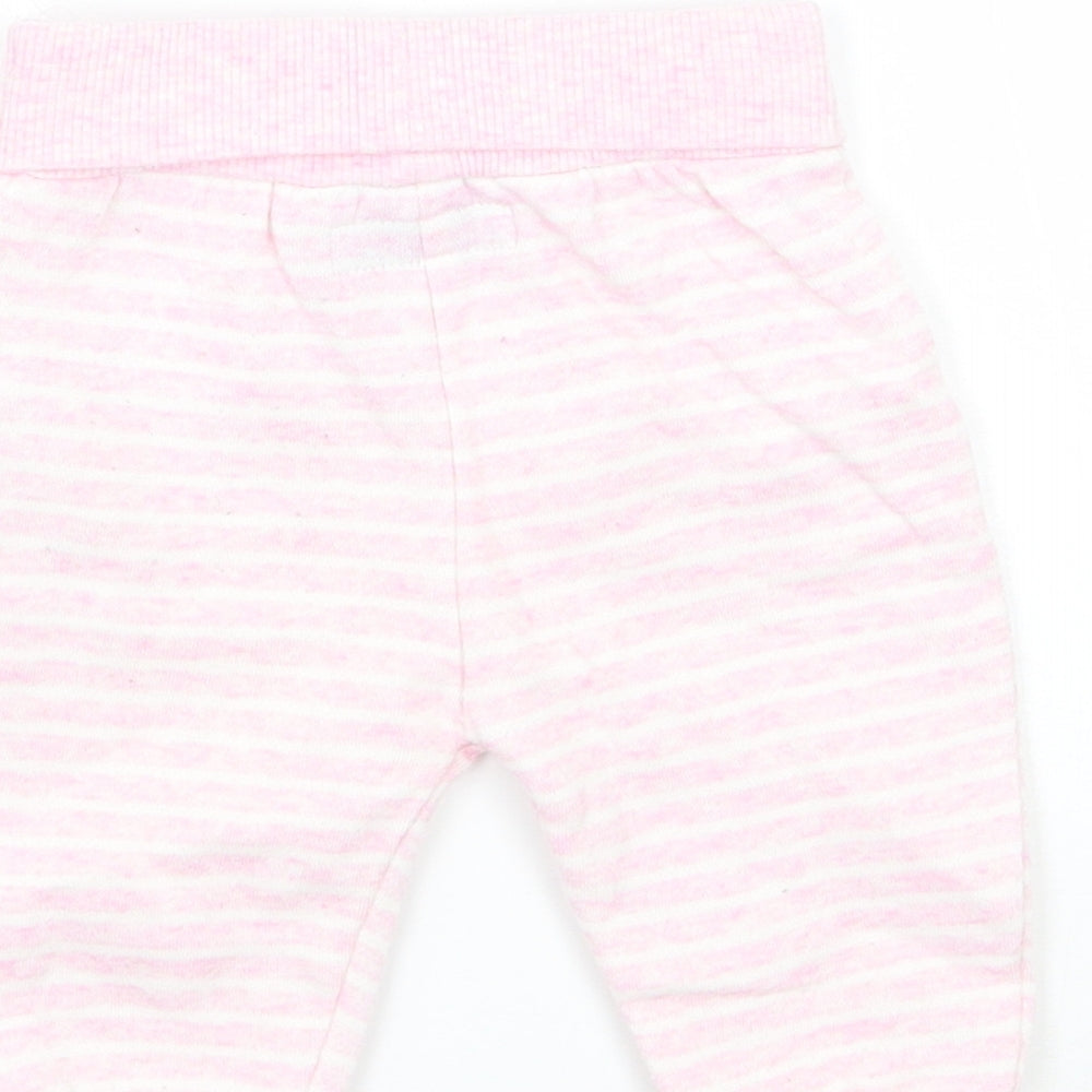 Earlydays Girls Pink Striped Sweatpants Trousers Size 0-3 Months