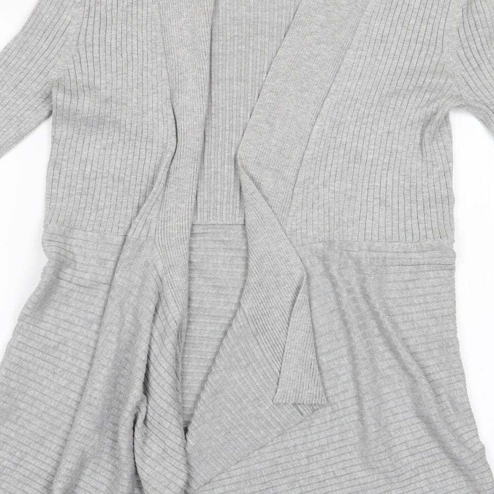 M&Co Womens Grey Cardigan Jumper Size 12 - Waterfall Cardigan