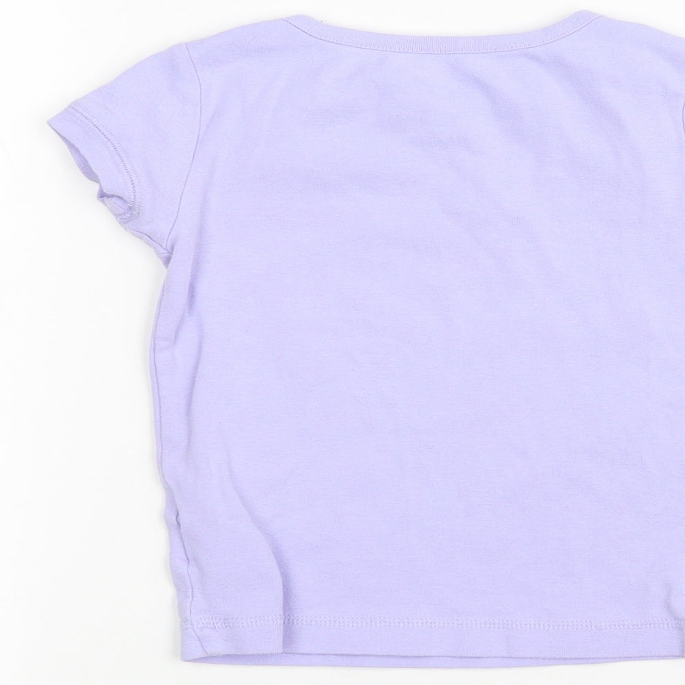 Gap Girls Purple Basic T-Shirt Size 6 Years