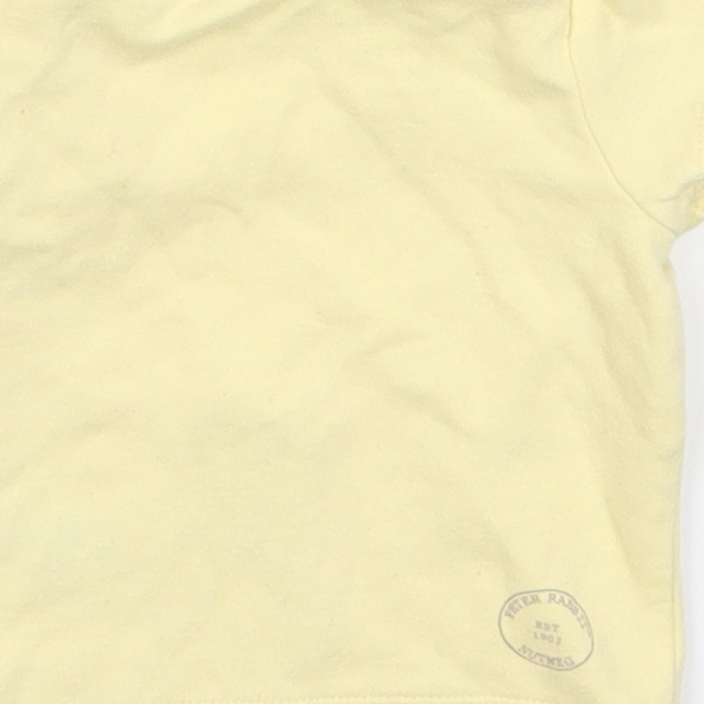 Nutmeg Girls Yellow Basic T-Shirt Size 0-3 Months - Petter Rabbit Duck