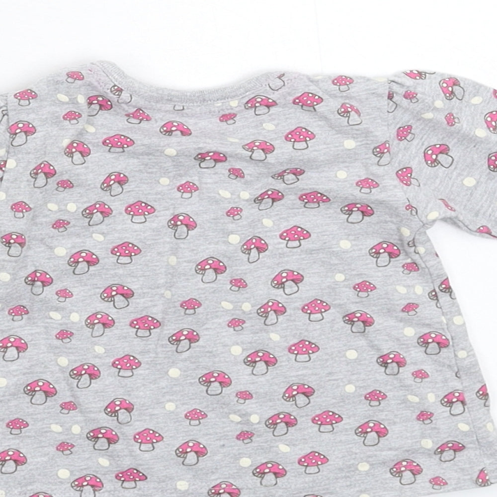 Earlydays Girls Grey Basic T-Shirt Size 0-3 Months