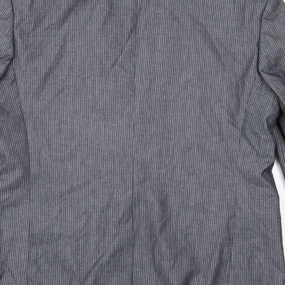 Marks and Spencer Mens Grey Striped Jacket Suit Jacket Size L