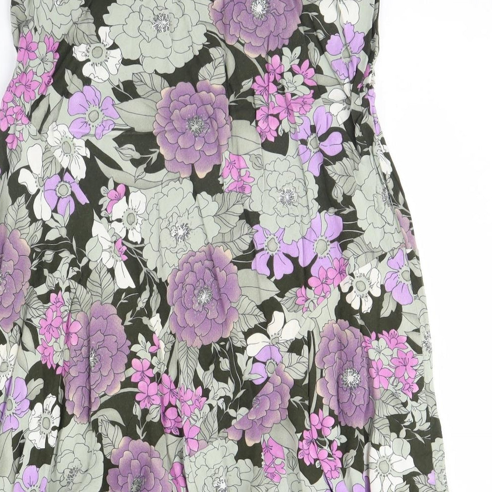 m&s Womens Brown Floral Mini Skirt Size 12