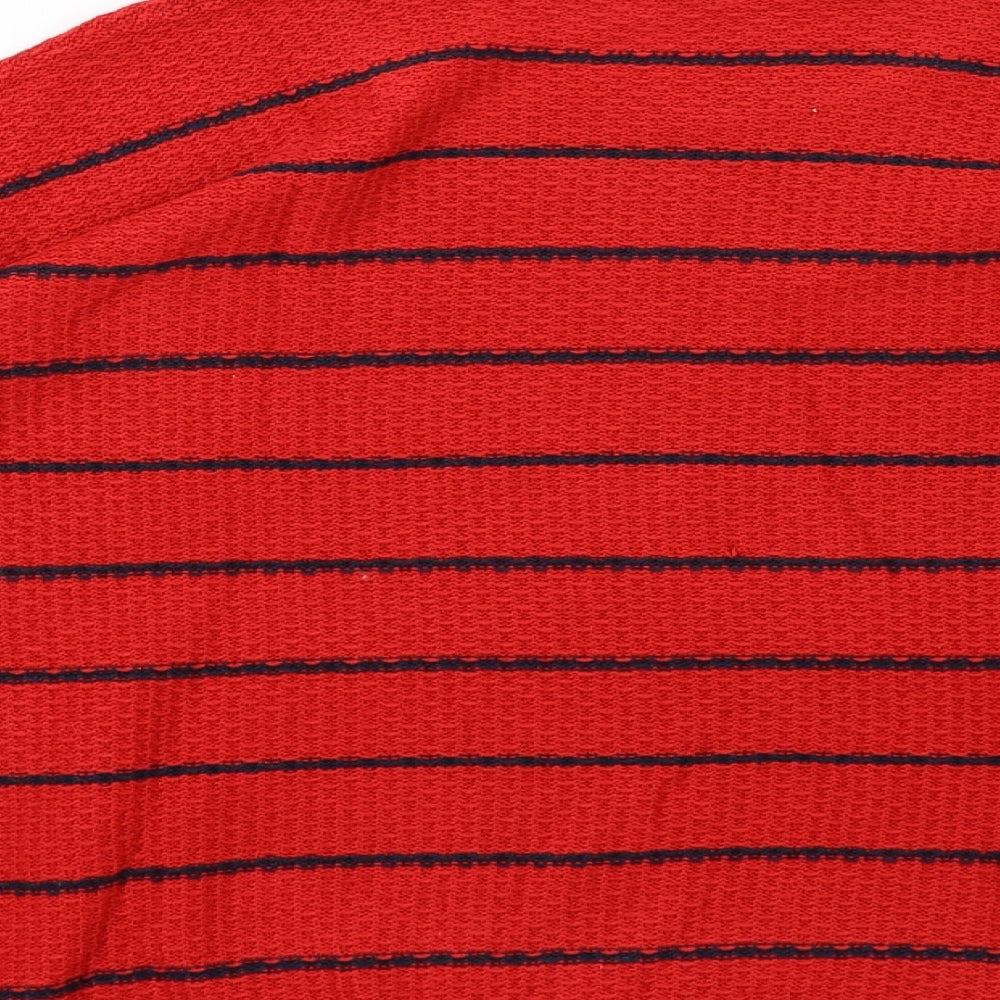 Marks and Spencer Womens Red Striped Knit Pullover Sweatshirt Size 10