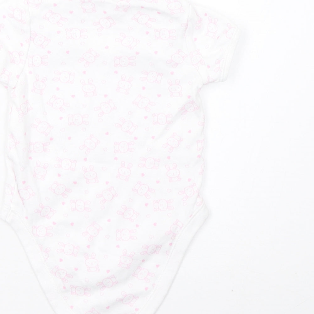 F&F Girls White Polka Dot Babygrow One-Piece Size 9-12 Months