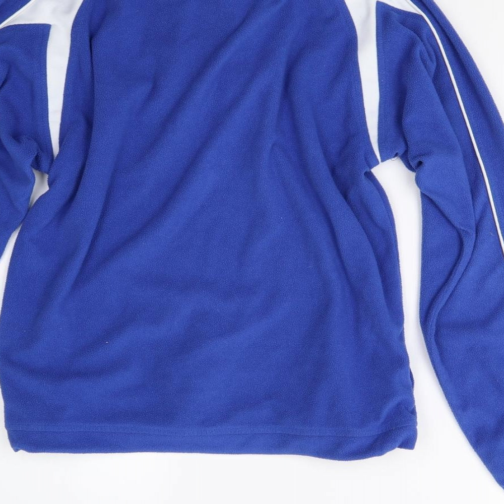 SW Boys Blue Fleece Henley Jumper Size M - DENE