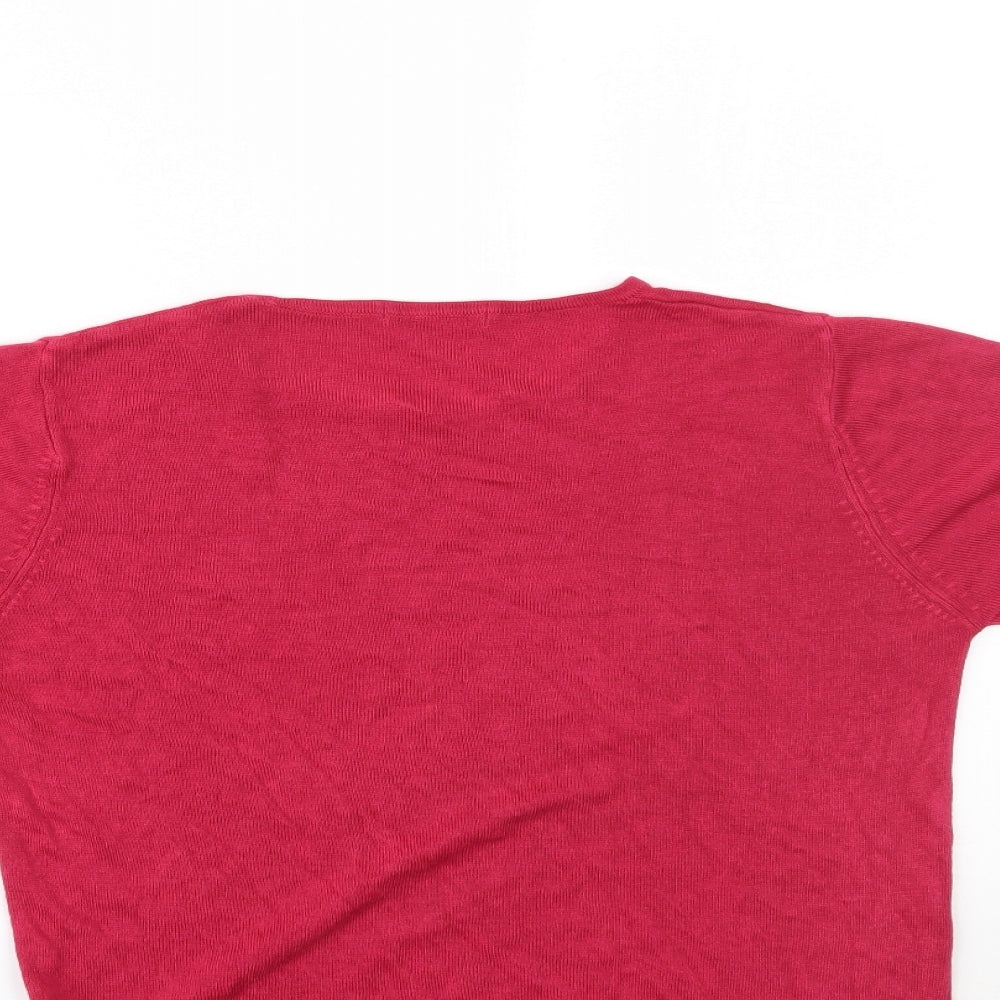 Marks and Spencer Womens Pink Basic T-Shirt Size 14