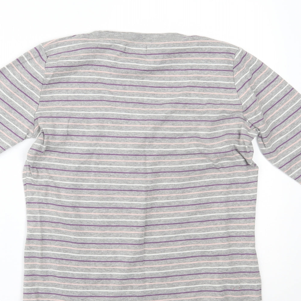 Papaya Womens Green Striped Basic Blouse Size 14
