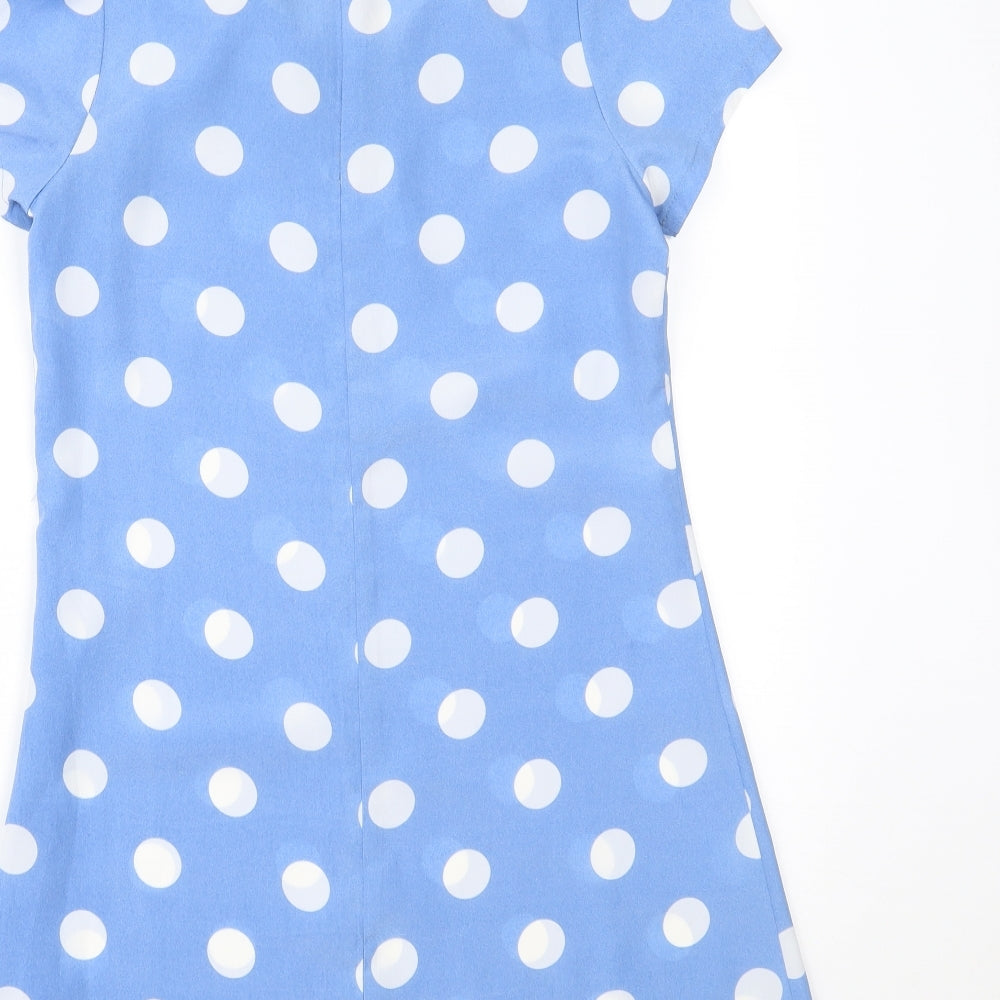 Hearts & Bows Womens Blue Polka Dot Fit & Flare Size 6