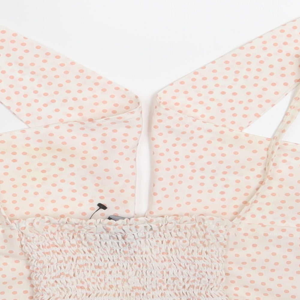 Primark Womens White Polka Dot Camisole Tank Size 8