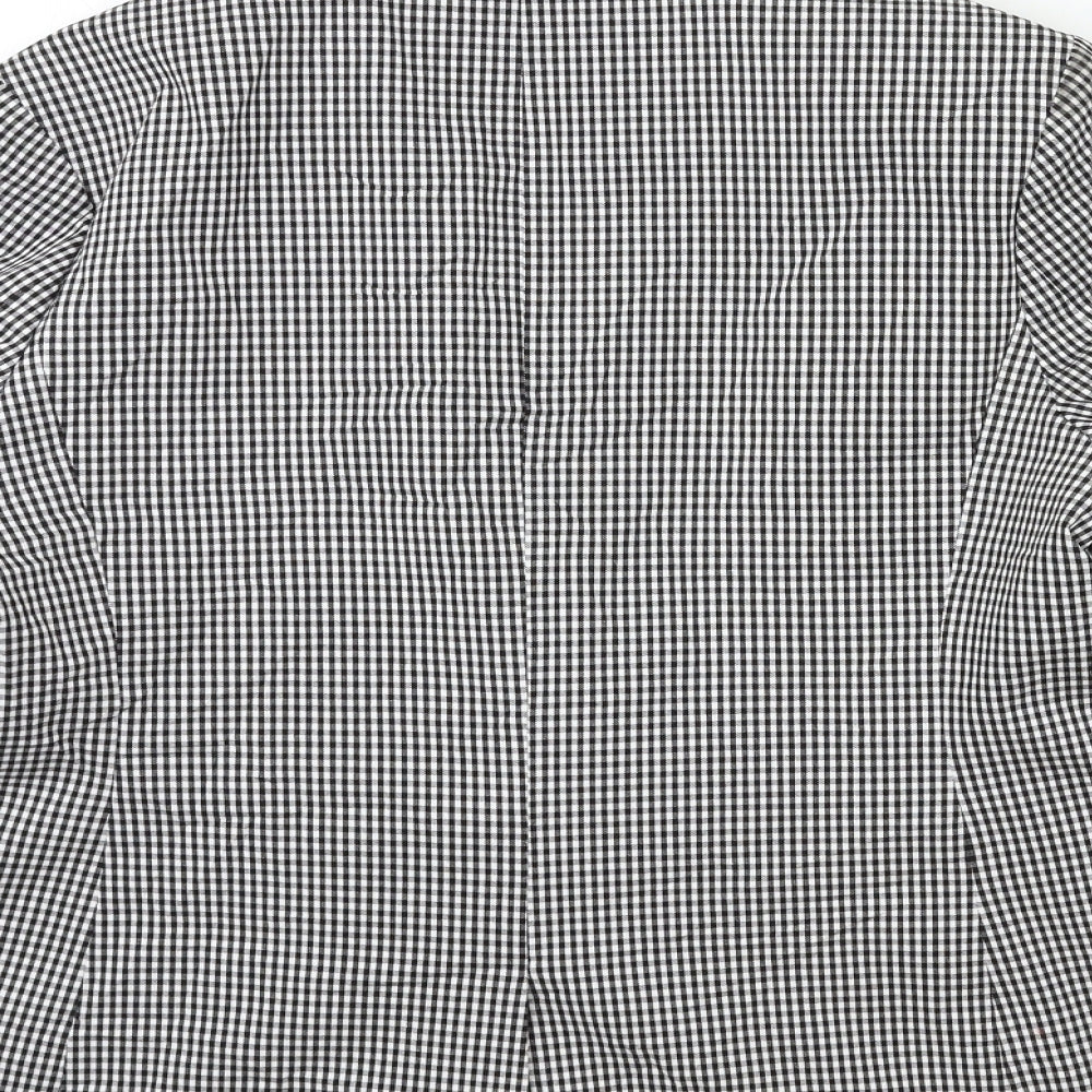 Marks and Spencer Womens Black Check Jacket Blazer Size 14